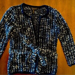 BCBGMAXAZRIA Black and White Knit Cardigan